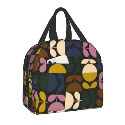 Orla Kiely Bird Insulated Lunch Bags Αδιάβροχο θερμικό ψύκτη Scandinavian Floral Bento Box για Γυναικεία Παιδικά Σχολικά Κουτιά γεύματος