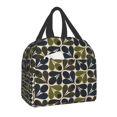 Orla Kiely Bird Insulated Lunch Bags Αδιάβροχο θερμικό ψύκτη Scandinavian Floral Bento Box για Γυναικεία Παιδικά Σχολικά Κουτιά γεύματος
