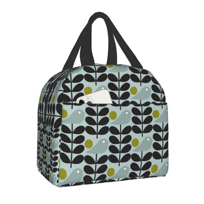 Orla Kiely Bird Insulated Lunch Bags Αδιάβροχο θερμικό ψύκτη Scandinavian Floral Bento Box για Γυναικεία Παιδικά Σχολικά Κουτιά γεύματος