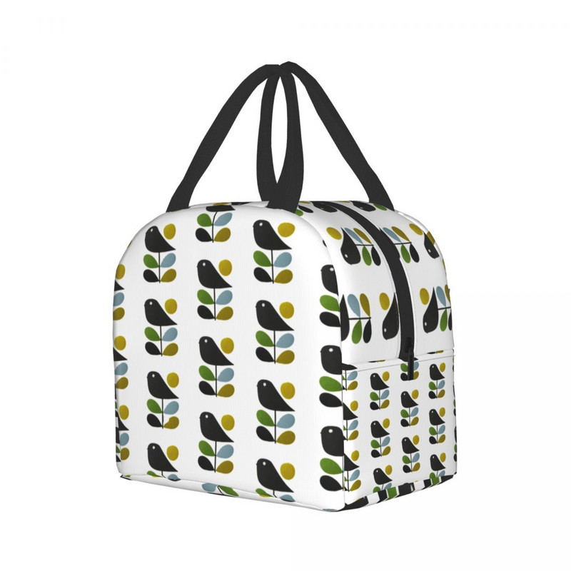 Orla Kiely Bird Insulated Lunch Bags Αδιάβροχο θερμικό ψύκτη Scandinavian Floral Bento Box για Γυναικεία Παιδικά Σχολικά Κουτιά γεύματος