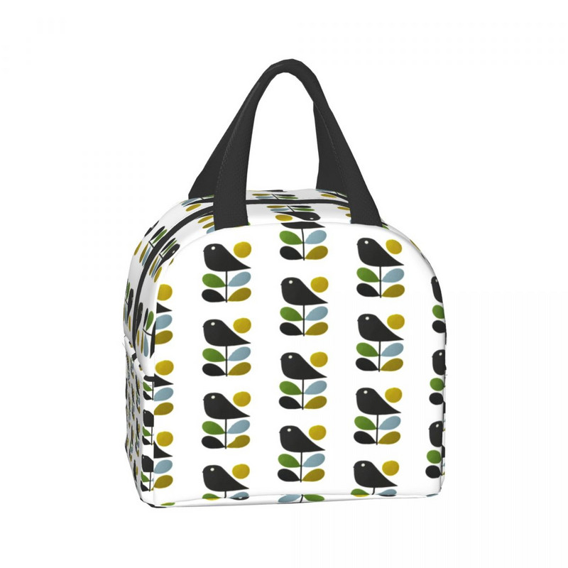 Orla Kiely Bird Insulated Lunch Bags Αδιάβροχο θερμικό ψύκτη Scandinavian Floral Bento Box για Γυναικεία Παιδικά Σχολικά Κουτιά γεύματος