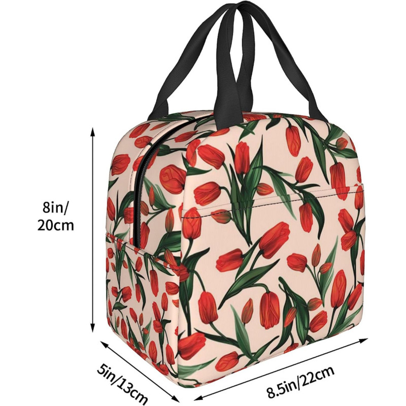 Fubido 2023, Geometrikus kialakítás, Ebédtáska női munkának Hordozható szigetelt ebédlődoboz, Retro háromszög mintás esőcseppek