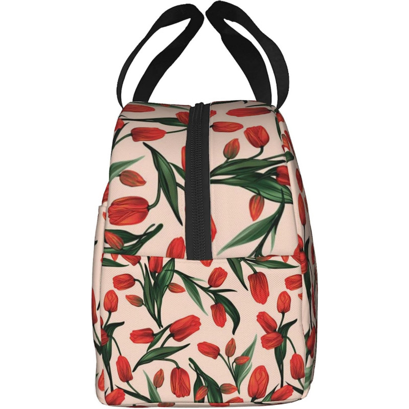 Fubido 2023, Geometrikus kialakítás, Ebédtáska női munkának Hordozható szigetelt ebédlődoboz, Retro háromszög mintás esőcseppek