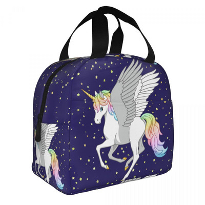 Γελοιογραφία Rainbow Unicorn μονωμένες τσάντες μεσημεριανού γεύματος για γυναίκες Resuable Cooler Thermal Bento Box Υπαίθριο κάμπινγκ Ταξιδιωτικό φαγητό μεσημεριανό πακέτο