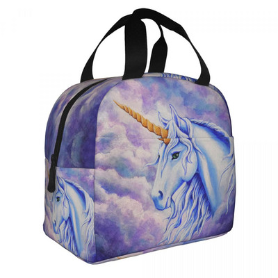 Γελοιογραφία Rainbow Unicorn μονωμένες τσάντες μεσημεριανού γεύματος για γυναίκες Resuable Cooler Thermal Bento Box Υπαίθριο κάμπινγκ Ταξιδιωτικό φαγητό μεσημεριανό πακέτο
