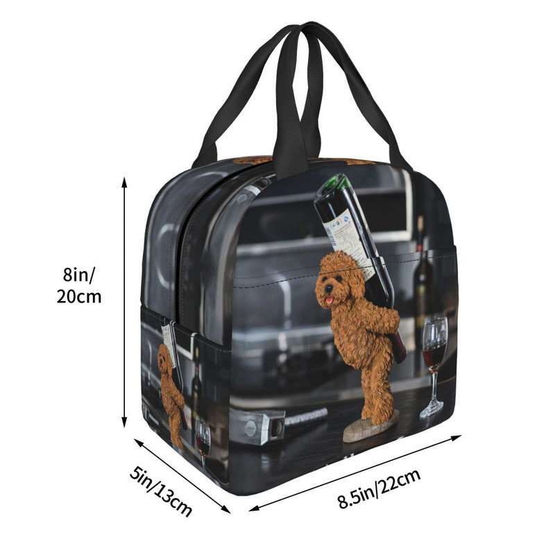 Αστεία Pet Poodle Dog μονωμένη τσάντα για μεσημεριανό γεύμα για γυναίκες με δυνατότητα αναζωογόνησης Θερμική τροφή Κουτί μεσημεριανού γεύματος Παιδιά Παιδιά σχολείου