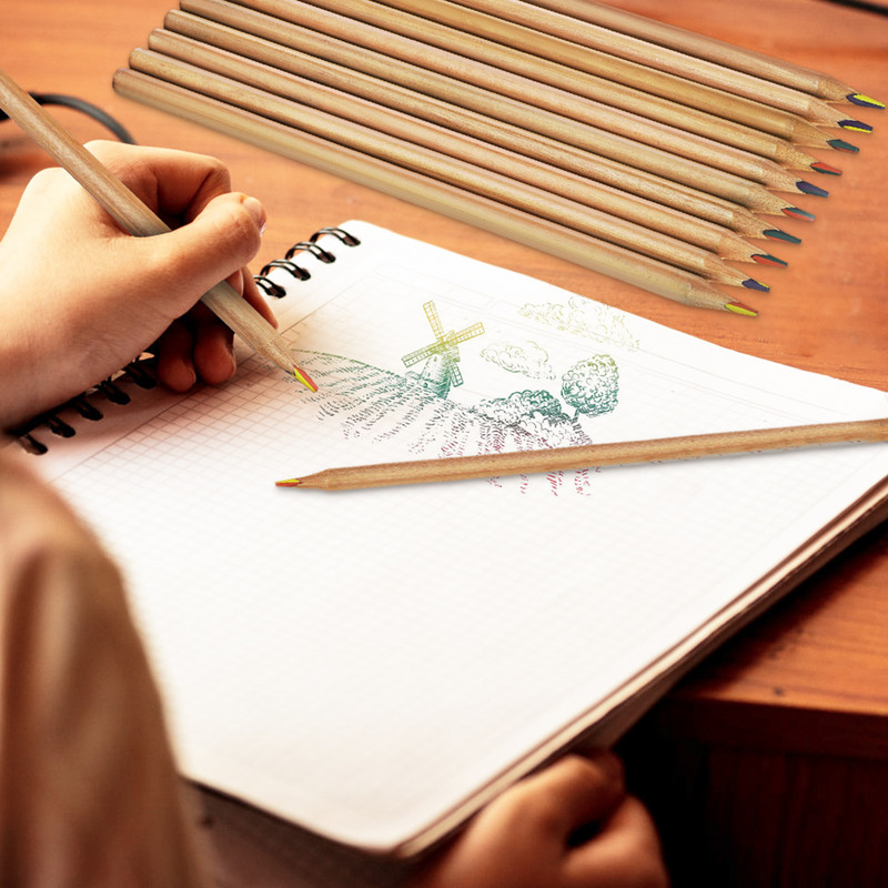 10 db Rainbow színes ceruzák Tarka ceruzák Válogatott színű rajzceruzák az iskolai vázlatkészítéshez