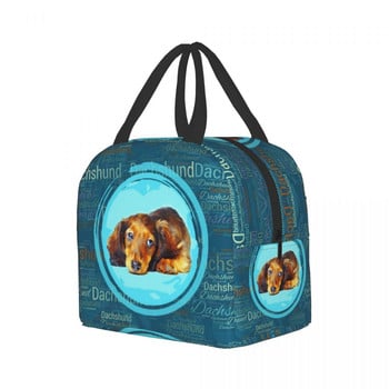 Cute Dachshund Insulated Lunch Tote Bag Women Sausage Wiener Badger Dog Cooler Θερμικό Κουτί μεσημεριανού φαγητού για Παιδιά Παιδιά Σχολείου