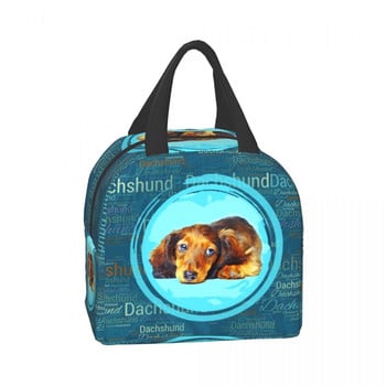 Cute Dachshund Insulated Lunch Tote Bag Women Sausage Wiener Badger Dog Cooler Θερμικό Κουτί μεσημεριανού φαγητού για Παιδιά Παιδιά Σχολείου