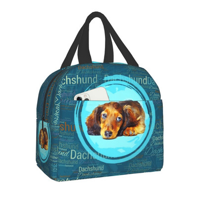 Cute Dachshund Insulated Lunch Tote Bag Women Sausage Wiener Badger Dog Cooler Θερμικό Κουτί μεσημεριανού φαγητού για Παιδιά Παιδιά Σχολείου