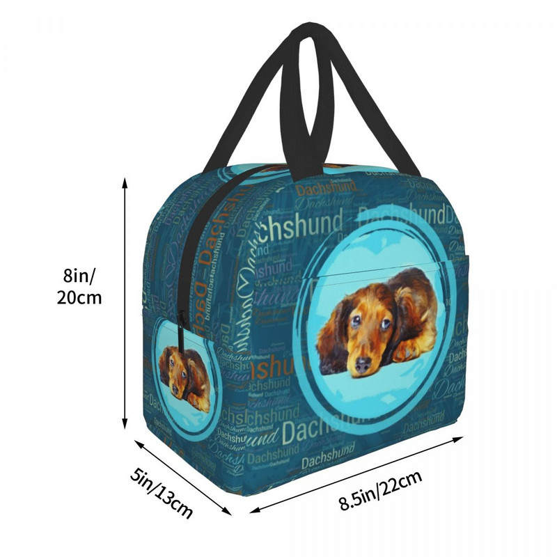 Cute Dachshund Insulated Lunch Tote Bag Women Sausage Wiener Badger Dog Cooler Θερμικό Κουτί μεσημεριανού φαγητού για Παιδιά Παιδιά Σχολείου