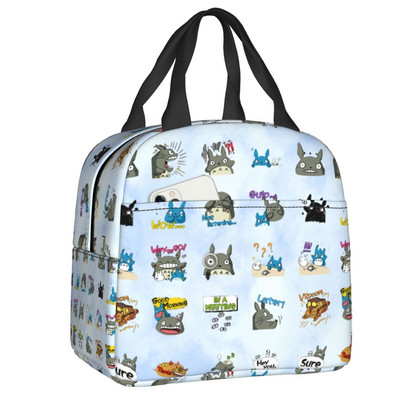 Studio Ghibli Soot Sprites Insulated Lunch Bag Resuable Cooler Thermal Hayao Miyazaki Totoro Lunch Box για γυναίκες Παιδικά τρόφιμα