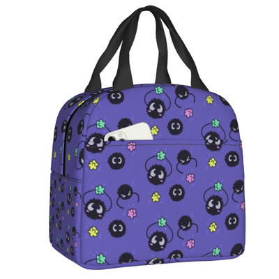 Studio Ghibli Soot Sprites Insulated Lunch Bag Resuable Cooler Thermal Hayao Miyazaki Totoro Lunch Box για γυναίκες Παιδικά τρόφιμα