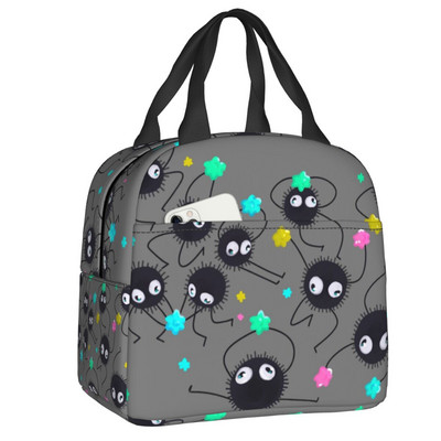 Studio Ghibli Soot Sprites Insulated Lunch Bag Resuable Cooler Thermal Hayao Miyazaki Totoro Lunch Box για γυναίκες Παιδικά τρόφιμα