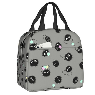 Studio Ghibli Soot Sprites Insulated Lunch Bag Resuable Cooler Thermal Hayao Miyazaki Totoro Lunch Box για γυναίκες Παιδικά τρόφιμα