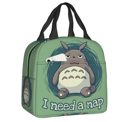 Studio Ghibli Soot Sprites Insulated Lunch Bag Resuable Cooler Thermal Hayao Miyazaki Totoro Lunch Box για γυναίκες Παιδικά τρόφιμα
