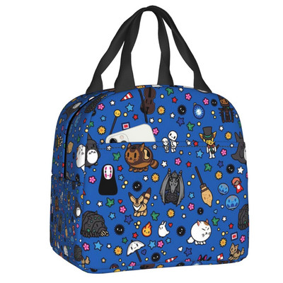 Studio Ghibli Soot Sprites Insulated Lunch Bag Resuable Cooler Thermal Hayao Miyazaki Totoro Lunch Box για γυναίκες Παιδικά τρόφιμα