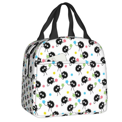 Studio Ghibli Soot Sprites Insulated Lunch Bag Resuable Cooler Thermal Hayao Miyazaki Totoro Lunch Box για γυναίκες Παιδικά τρόφιμα