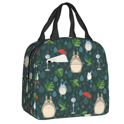 Studio Ghibli Soot Sprites Insulated Lunch Bag Resuable Cooler Thermal Hayao Miyazaki Totoro Lunch Box για γυναίκες Παιδικά τρόφιμα