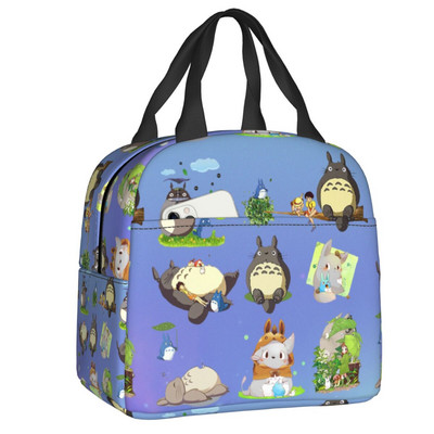 Studio Ghibli Soot Sprites Insulated Lunch Bag Resuable Cooler Thermal Hayao Miyazaki Totoro Lunch Box για γυναίκες Παιδικά τρόφιμα