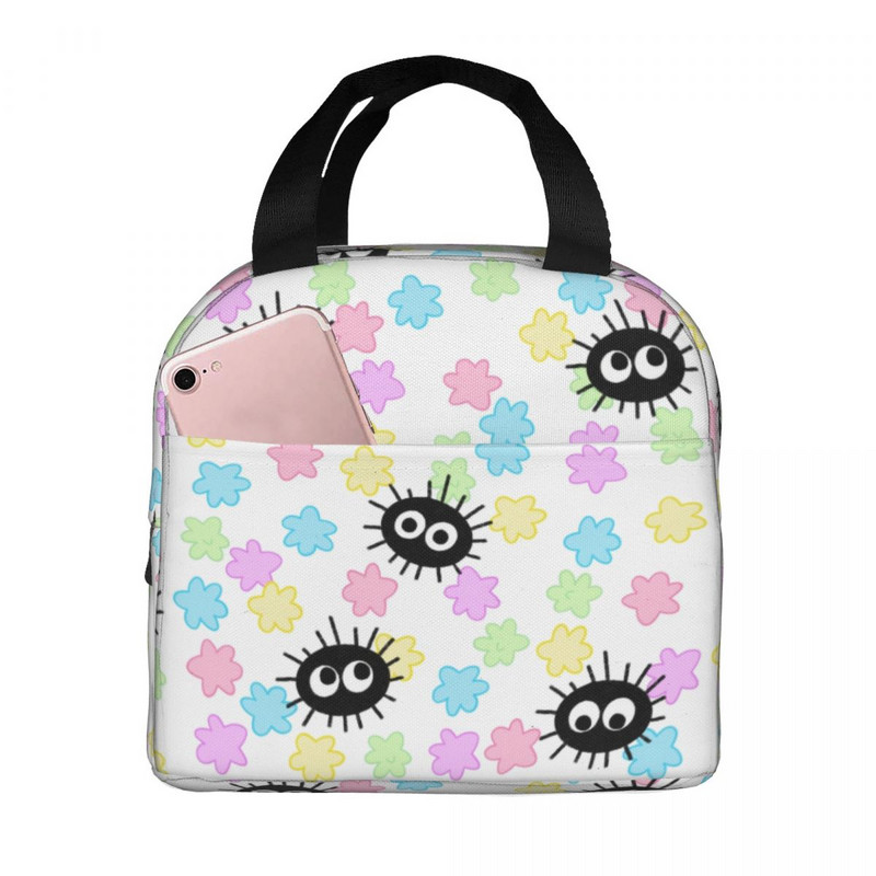 Studio Ghibli Soot Sprites Insulated Lunch Bag Resuable Cooler Thermal Hayao Miyazaki Totoro Lunch Box για γυναίκες Παιδικά τρόφιμα