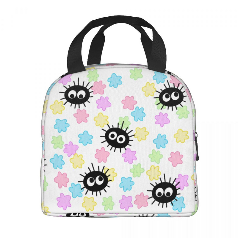 Studio Ghibli Soot Sprites Insulated Lunch Bag Resuable Cooler Thermal Hayao Miyazaki Totoro Lunch Box για γυναίκες Παιδικά τρόφιμα