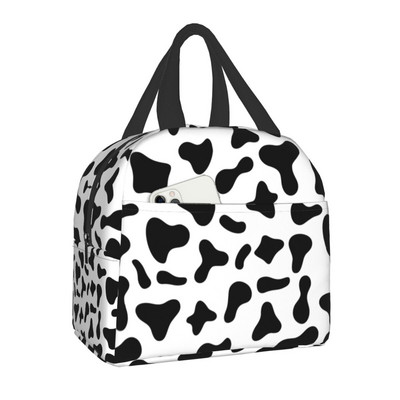 Animal SKin Cow Print Box Γυναικείο Φορητό στεγανό θερμικό ψυγείο με μόνωση τροφίμων Τσάντα μεσημεριανού γεύματος για εργασία ταξιδιού πικνίκ