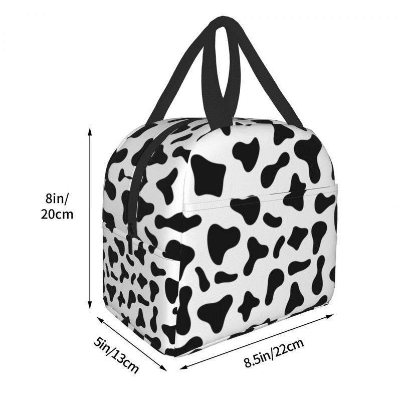 Animal SKin Cow Print Box Γυναικείο Φορητό στεγανό θερμικό ψυγείο με μόνωση τροφίμων Τσάντα μεσημεριανού γεύματος για εργασία ταξιδιού πικνίκ
