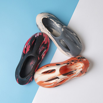 Ανδρικές παντόφλες Summer Soft EVA Beach Hole Shoes Outdoor γυναικεία slide αντιολισθητικά, βαμμένα με γραβάτα, Προσωποποιημένα κούφια παπούτσια σχεδιαστών 36-47