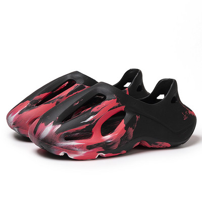 Ανδρικές παντόφλες Summer Soft EVA Beach Hole Shoes Outdoor γυναικεία slide αντιολισθητικά, βαμμένα με γραβάτα, Προσωποποιημένα κούφια παπούτσια σχεδιαστών 36-47