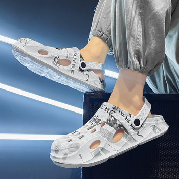 2023 Summer Breathable EVA Ανδρικά Σανδάλια Ελαφριές μοδάτες παντόφλες Παπούτσια παραλίας με κούφια Άνετα παπούτσια για περπάτημα για άνδρες