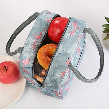 Πολυλειτουργική μονωτική τσάντα μεσημεριανού φαγητού από καμβά με μονωτική τσέπη κοστουμιού, απλές εκτυπώσεις, πικ-νικ για θερμικό φαγητό