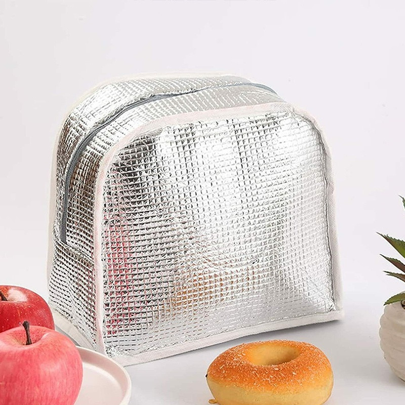 Többfunkciós egyszerű nyomatok design öltöny zsebbel szigetelt vászon ebéd szigetelő táska uniszex termikus ételpiknik