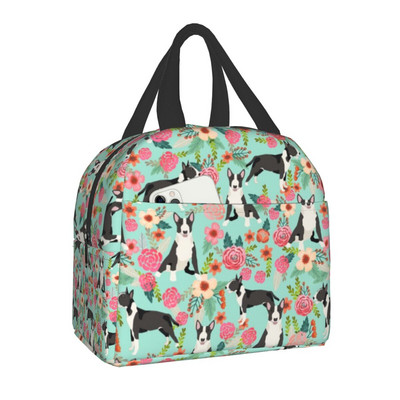 Bull Terrier Dog Repeat Pattern μονωμένη τσάντα μεσημεριανού γεύματος για γυναίκες αδιάβροχη θερμική ψύξη ζώων για μεσημεριανό Παιδικό κουτί φαγητού