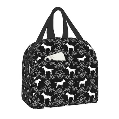 Bull Terrier Dog Repeat Pattern μονωμένη τσάντα μεσημεριανού γεύματος για γυναίκες αδιάβροχη θερμική ψύξη ζώων για μεσημεριανό Παιδικό κουτί φαγητού