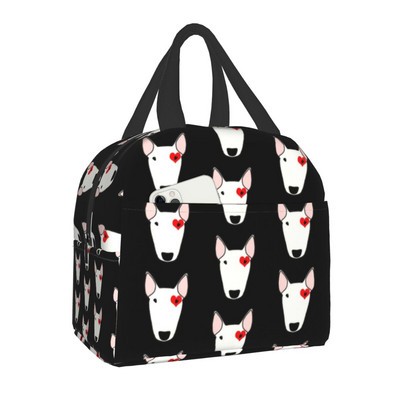 Bull Terrier Dog Repeat Pattern μονωμένη τσάντα μεσημεριανού γεύματος για γυναίκες αδιάβροχη θερμική ψύξη ζώων για μεσημεριανό Παιδικό κουτί φαγητού