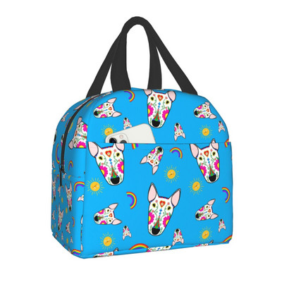 Bull Terrier Dog Repeat Pattern μονωμένη τσάντα μεσημεριανού γεύματος για γυναίκες αδιάβροχη θερμική ψύξη ζώων για μεσημεριανό Παιδικό κουτί φαγητού