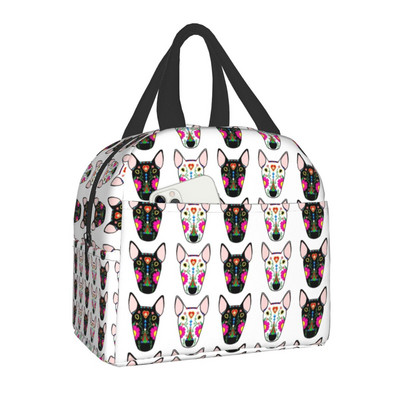 Bull Terrier Dog Repeat Pattern μονωμένη τσάντα μεσημεριανού γεύματος για γυναίκες αδιάβροχη θερμική ψύξη ζώων για μεσημεριανό Παιδικό κουτί φαγητού