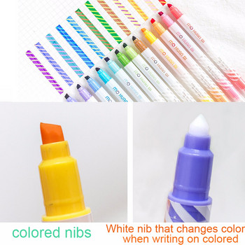 Φθορίζον στυλό διπλής κεφαλής, σετ μαρκαδόρων με 12 χρωμάτων με διπλό άκρο, στυλό με μαρκαδόρους πολλαπλών χρωμάτων διπλής όψης