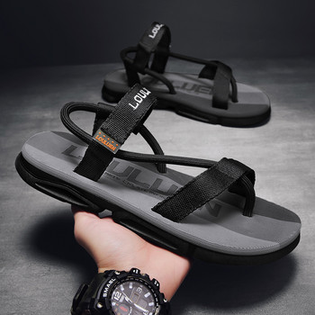 Нови летни модни мъжки сандали за 2023 г. Римски открити плажни удобни обувки Джапанки Спортни чехли с плоски обувки с отворени пръсти