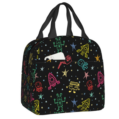 Universe Astronaut Spaceship Lunch Box Αδιάβροχο Διαστημικός πύραυλος Galaxy Planet Θερμικός ψύκτης Τροφίμων με μόνωση τσάντα γεύματος Σχολική εργασία