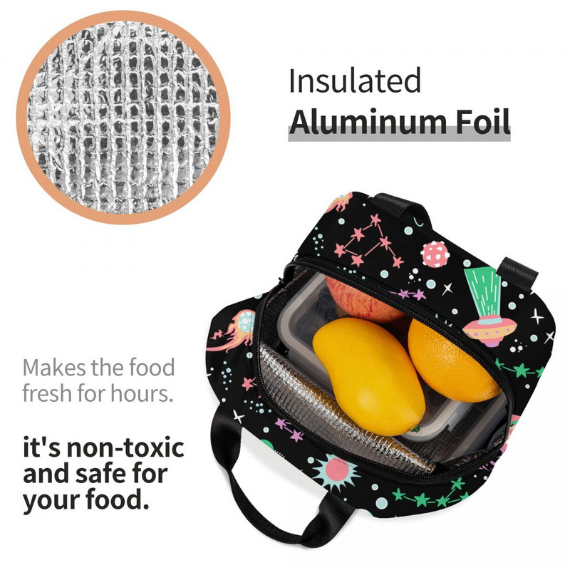 Cutie de prânz pentru navă spațială astronaută Universe Rachetă spațială etanșă Galaxy Planet Răcitor termic pentru alimente Geantă de prânz izolată Muncă la școală