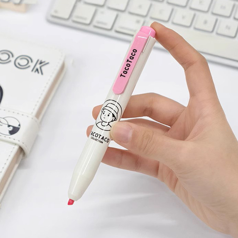 Kiemelők 6 színű, finom csillogású kiemelő markerek, pasztell színű vésőhegyű jelölőtoll