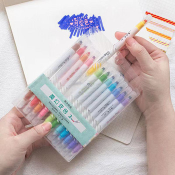 Αλλαγή μαρκαδόρων επισήμανσης 12 χρωμάτων Ποικιλία χρωμάτων Αλλαγή μαρκαδόρων για παιδιά Ημερολόγιο Κινούμενα σχέδια DIY Σημείωση Λαμβάνοντας Ζωγραφική
