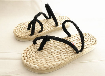 Παπούτσια cos props Σαγιονάρες παντόφλες λάτρεις από δέρμα καλαμποκιού υφασμένα ψάθινα σανδάλια casual παπούτσια Ανδρικά σανδάλια καλοκαίρι 2023