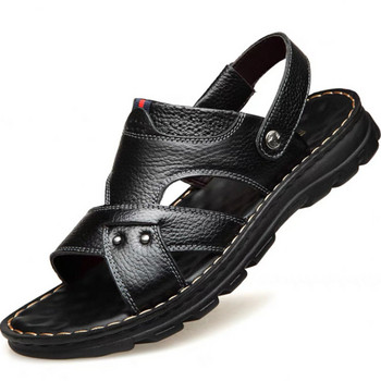 Мъжки сандали 2023 Летни водоустойчиви неплъзгащи се сандали от естествена кожа Чехли с мека подметка Дишащи ежедневни обувки Zapatos Hombre