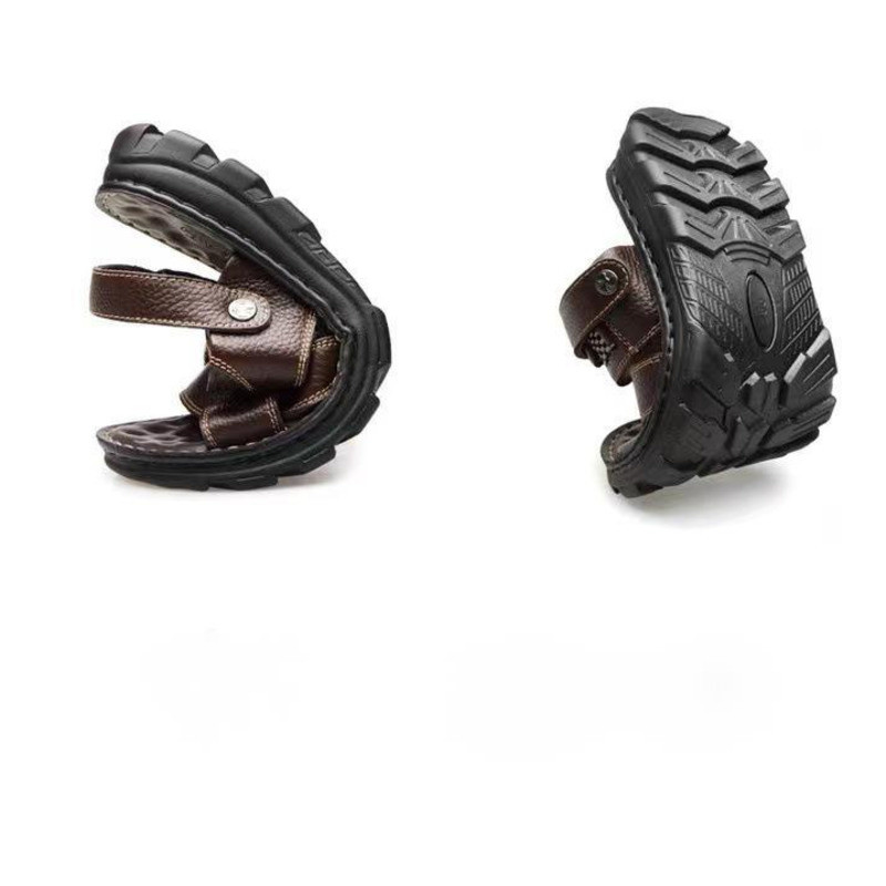 Férfi szandálok 2023 nyári vízálló, csúszásmentes valódi bőr szandálok puha talpú papucsok légáteresztő alkalmi cipők Zapatos Hombre