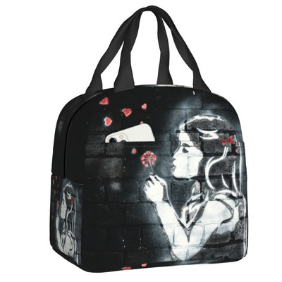 Banksy Zebra Graffiti Print Θερμομονωμένη τσάντα μεσημεριανού γεύματος Κουτί μεσημεριανού γεύματος επαναχρησιμοποιήσιμο για γυναίκες Παιδικά σχολικά κάμπινγκ Τσάντες φαγητού για πικνίκ ταξιδιού