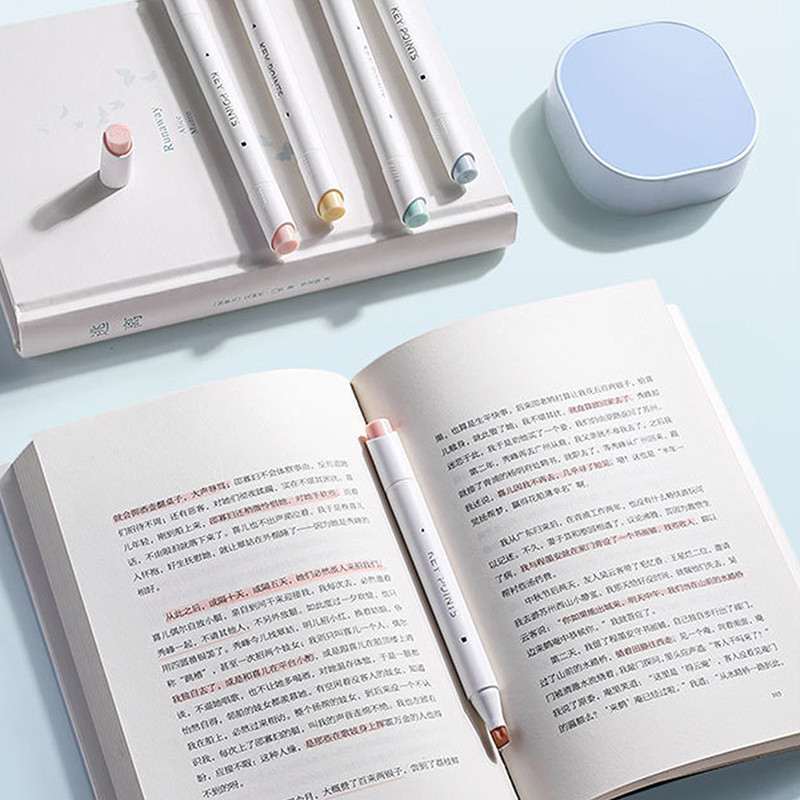 5 DB dupla hegyű kiemelő toll Kawaii Candy színes manga markerek barkácsnapló pasztell kiemelő készlet koreai írószerek