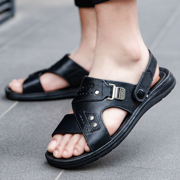 Сандали Мъжки лято 2023 г. Меки нехлъзгащи се обувки на средна и възрастна възраст татко корейска версия Плажни обувки Ежедневни сандали за мъже